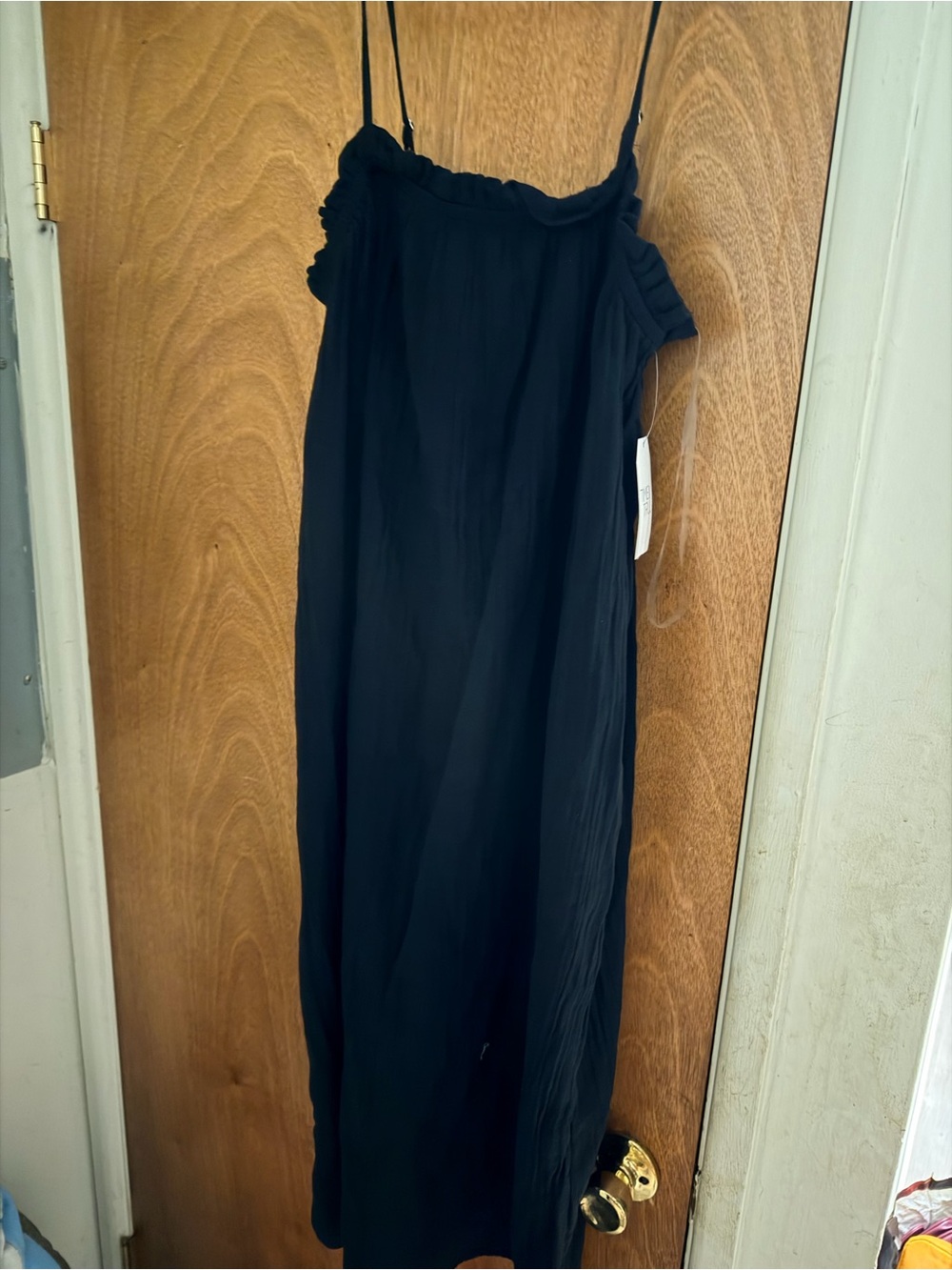 Time and Tru Black Maxi Slip Skirt with Adjustable Straps